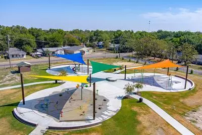 A view of the Commerce Splash Park